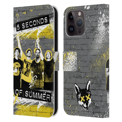 5 Seconds of Summer Posters Splatter Leather Book Wallet Case Cover For Apple iPhone 15 Pro Max