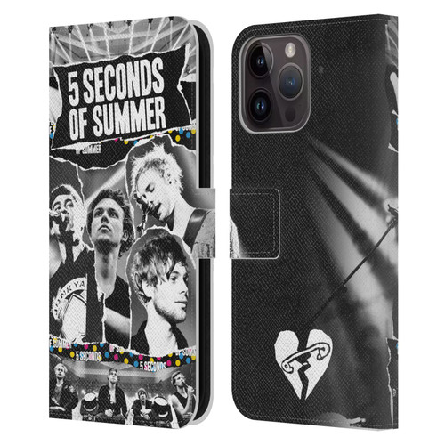 5 Seconds of Summer Posters Torn Papers 1 Leather Book Wallet Case Cover For Apple iPhone 15 Pro Max