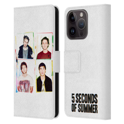5 Seconds of Summer Posters Polaroid Leather Book Wallet Case Cover For Apple iPhone 15 Pro