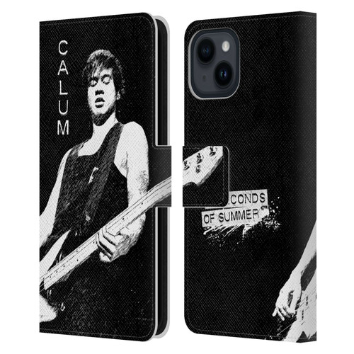5 Seconds of Summer Solos BW Calum Leather Book Wallet Case Cover For Apple iPhone 15