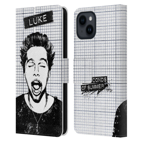 5 Seconds of Summer Solos Grained Luke Leather Book Wallet Case Cover For Apple iPhone 15