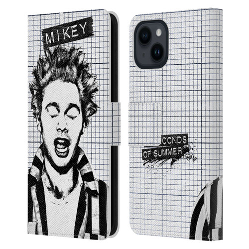 5 Seconds of Summer Solos Grained Mikey Leather Book Wallet Case Cover For Apple iPhone 15