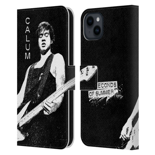 5 Seconds of Summer Solos BW Calum Leather Book Wallet Case Cover For Apple iPhone 15 Plus