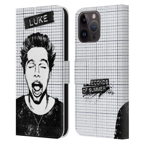 5 Seconds of Summer Solos Grained Luke Leather Book Wallet Case Cover For Apple iPhone 15 Pro Max