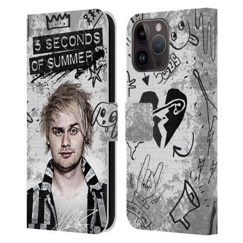 5 Seconds of Summer Solos Vandal Mikey Leather Book Wallet Case Cover For Apple iPhone 15 Pro Max