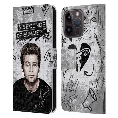 5 Seconds of Summer Solos Vandal Luke Leather Book Wallet Case Cover For Apple iPhone 15 Pro