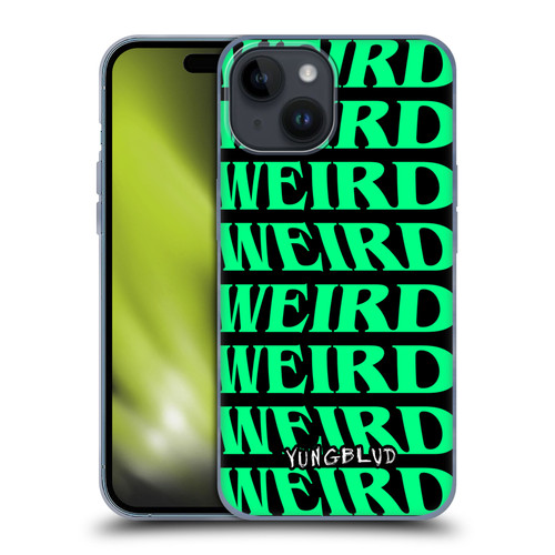 Yungblud Graphics Weird! Text Soft Gel Case for Apple iPhone 15