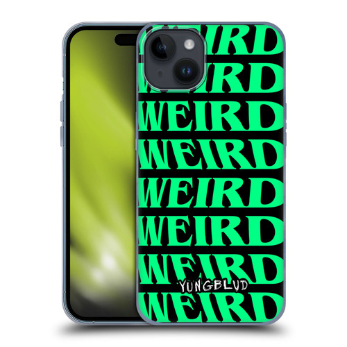 Yungblud Graphics Weird! Text Soft Gel Case for Apple iPhone 15 Plus