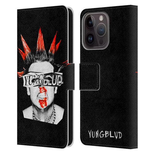 Yungblud Graphics Face Leather Book Wallet Case Cover For Apple iPhone 15 Pro