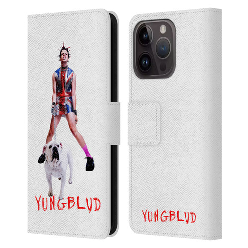 Yungblud Graphics Strawberry Lipstick Leather Book Wallet Case Cover For Apple iPhone 15 Pro