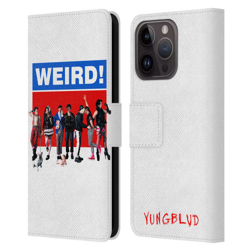 Yungblud Graphics Weird! Leather Book Wallet Case Cover For Apple iPhone 15 Pro