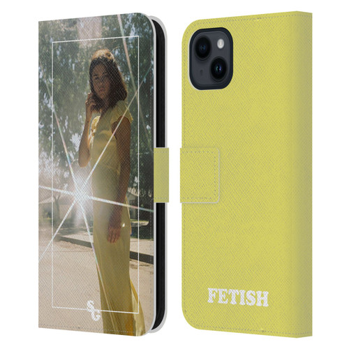 Selena Gomez Fetish Nightgown Yellow Leather Book Wallet Case Cover For Apple iPhone 15 Plus