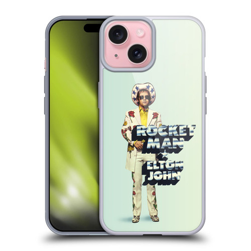 Elton John Artwork Rocket Man Single Soft Gel Case for Apple iPhone 15