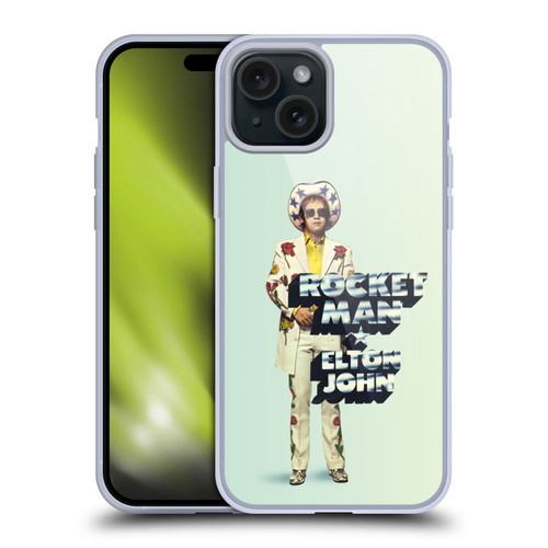 Elton John Artwork Rocket Man Single Soft Gel Case for Apple iPhone 15 Plus