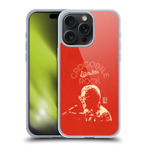 Elton John Artwork Crocodile Rock Single Soft Gel Case for Apple iPhone 15 Pro Max