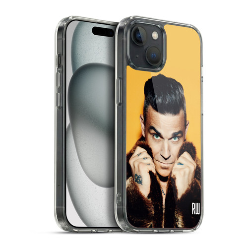 Robbie Williams Calendar Fur Coat Soft Gel Case for Apple iPhone 15 Plus & MagSafe