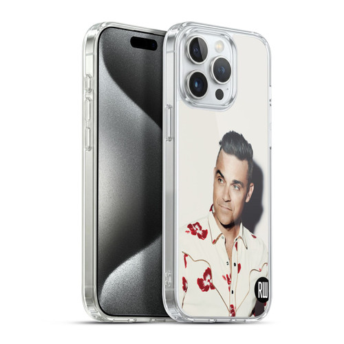 Robbie Williams Calendar Floral Shirt Soft Gel Case for Apple iPhone 15 Pro Max & MagSafe