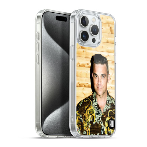 Robbie Williams Calendar Tiger Print Shirt Soft Gel Case for Apple iPhone 15 Pro Max & MagSafe