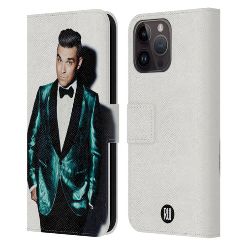 Robbie Williams Calendar White Background Leather Book Wallet Case Cover For Apple iPhone 15 Pro Max