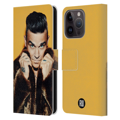 Robbie Williams Calendar Fur Coat Leather Book Wallet Case Cover For Apple iPhone 15 Pro