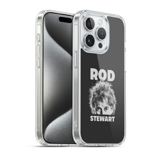Rod Stewart Art Black And White Soft Gel Case for Apple iPhone 15 Pro