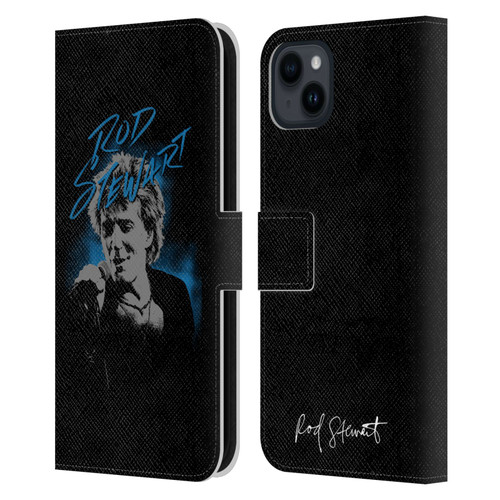 Rod Stewart Art Scribble Leather Book Wallet Case Cover For Apple iPhone 15 Plus