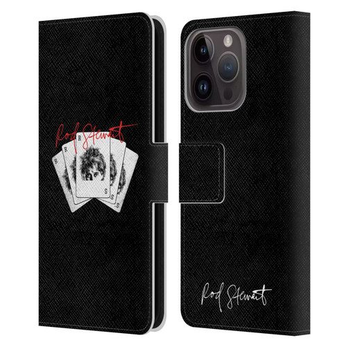 Rod Stewart Art Poker Hand Leather Book Wallet Case Cover For Apple iPhone 15 Pro