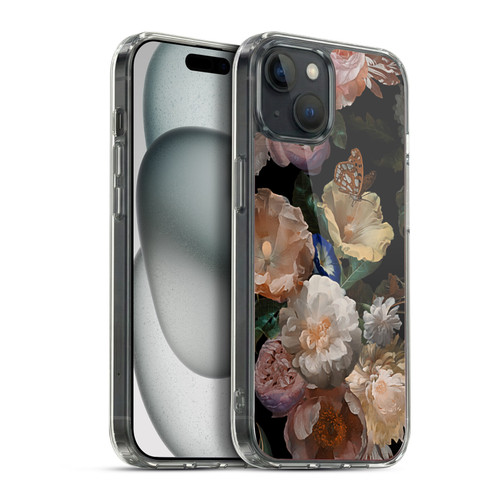 UtArt Antique Flowers Botanical Beauty Soft Gel Case for Apple iPhone 15 Plus & MagSafe