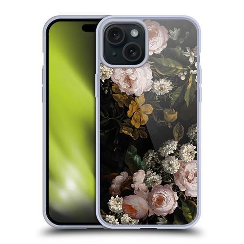 UtArt Antique Flowers Roses And Baby's Breath Soft Gel Case for Apple iPhone 15 Plus