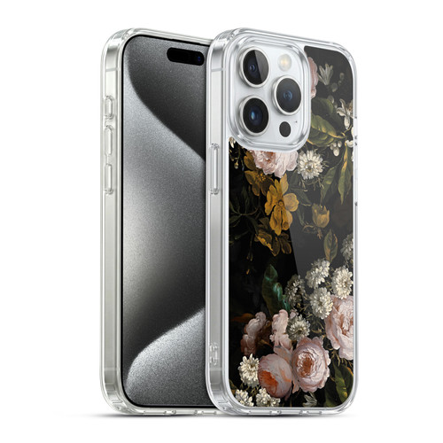 UtArt Antique Flowers Roses And Baby's Breath Soft Gel Case for Apple iPhone 15 Pro & MagSafe