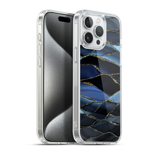 UtArt Dark Night Marble Deep Sparkle Waves Soft Gel Case for Apple iPhone 15 Pro Max & MagSafe