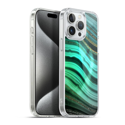 UtArt Malachite Emerald Glitter Gradient Soft Gel Case for Apple iPhone 15 Pro Max & MagSafe