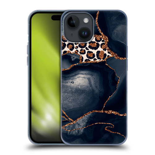 UtArt Wild Cat Marble Leopard Soft Gel Case for Apple iPhone 15
