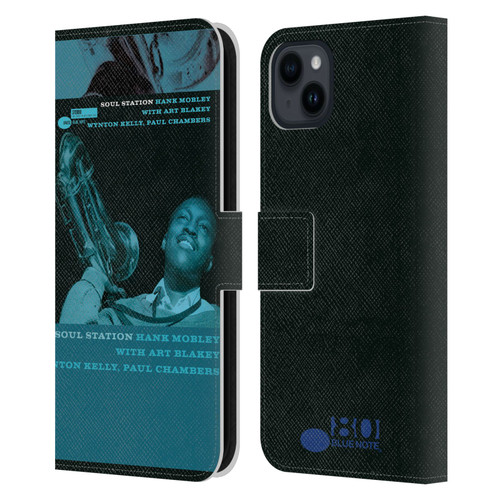 Blue Note Records Albums Hunk Mobley Soul Station Leather Book Wallet Case Cover For Apple iPhone 15 Plus