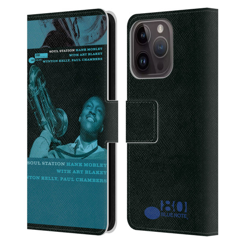 Blue Note Records Albums Hunk Mobley Soul Station Leather Book Wallet Case Cover For Apple iPhone 15 Pro