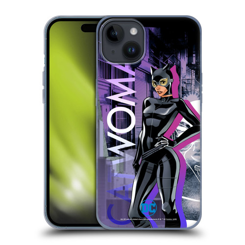 DC Women Core Compositions Catwoman Soft Gel Case for Apple iPhone 15 Plus