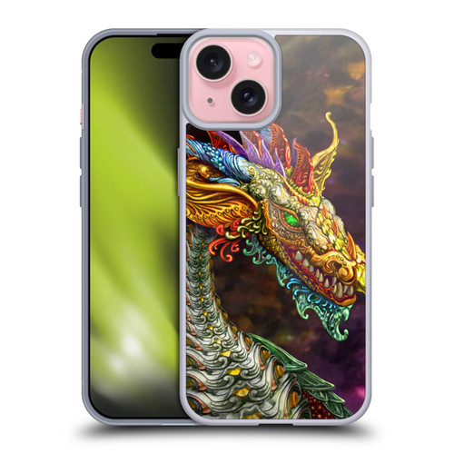 Myles Pinkney Mythical Silver Dragon Soft Gel Case for Apple iPhone 15