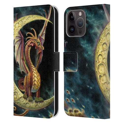 Myles Pinkney Mythical Moon Dragon Leather Book Wallet Case Cover For Apple iPhone 15 Pro Max