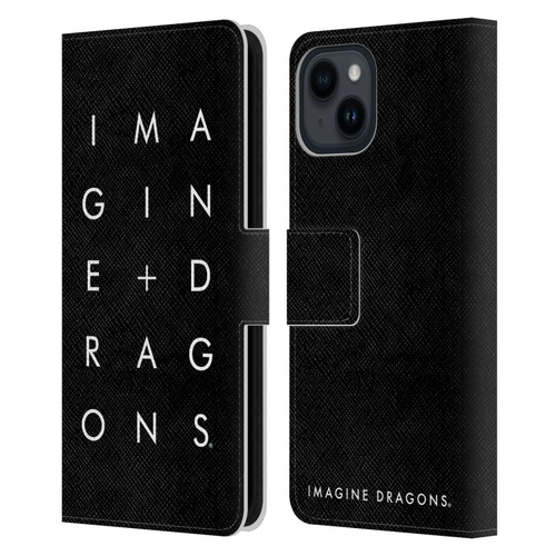 Imagine Dragons Key Art Stacked Logo Leather Book Wallet Case Cover For Apple iPhone 15