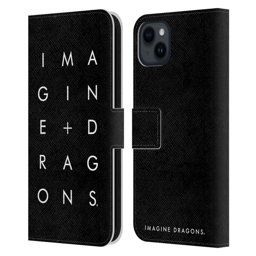 Imagine Dragons Key Art Stacked Logo Leather Book Wallet Case Cover For Apple iPhone 15 Plus