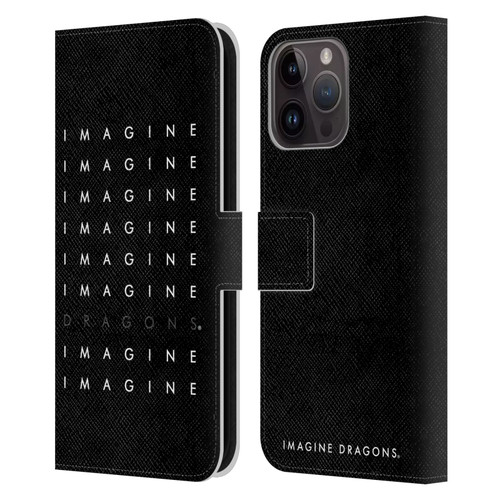 Imagine Dragons Key Art Logo Repeat Leather Book Wallet Case Cover For Apple iPhone 15 Pro Max