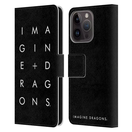 Imagine Dragons Key Art Stacked Logo Leather Book Wallet Case Cover For Apple iPhone 15 Pro