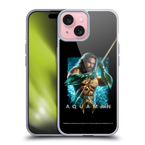 Aquaman Movie Graphics Trident of Atlan 1 Soft Gel Case for Apple iPhone 15