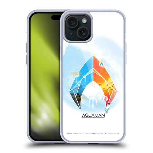 Aquaman Movie Logo Trident of Atlan Soft Gel Case for Apple iPhone 15 Plus