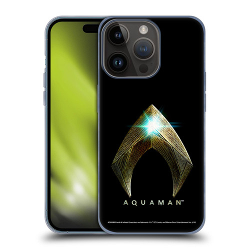 Aquaman Movie Logo Main Black Soft Gel Case for Apple iPhone 15 Pro