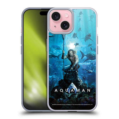 Aquaman Movie Posters Marine Telepathy Soft Gel Case for Apple iPhone 15