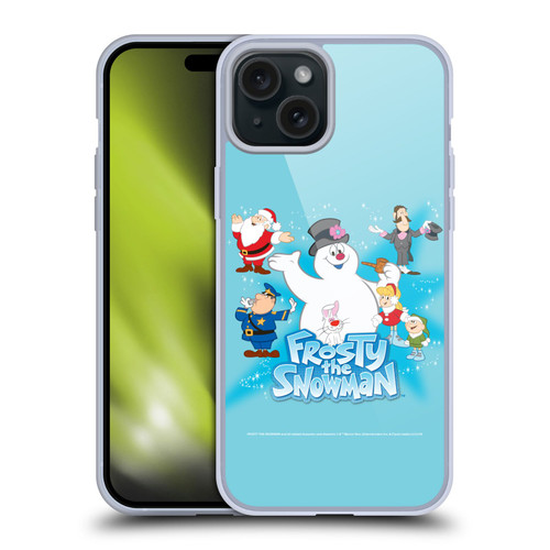 Frosty the Snowman Movie Key Art Group Soft Gel Case for Apple iPhone 15 Plus