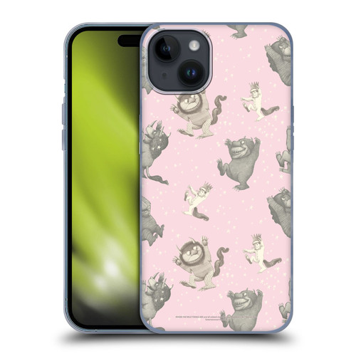 Where the Wild Things Are Literary Graphics Pink Pattern Soft Gel Case for Apple iPhone 15 Plus