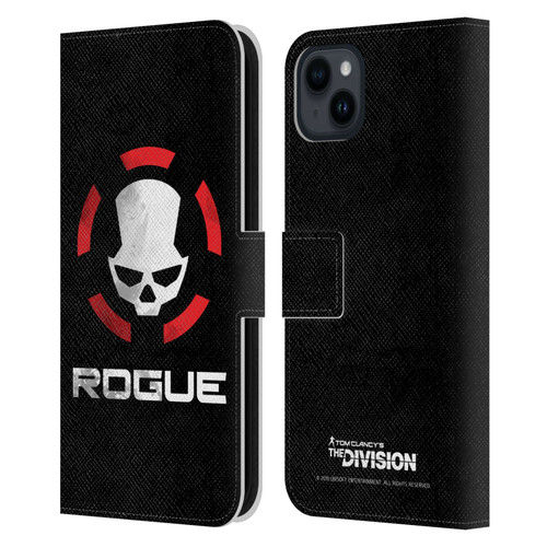 Tom Clancy's The Division Dark Zone Rouge Logo Leather Book Wallet Case Cover For Apple iPhone 15 Plus