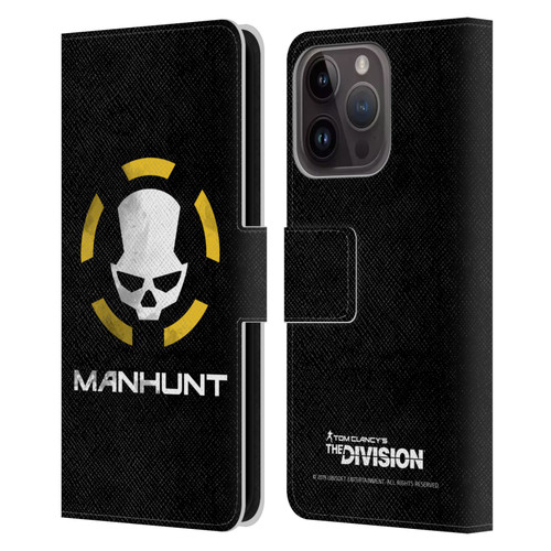 Tom Clancy's The Division Dark Zone Manhunt Logo Leather Book Wallet Case Cover For Apple iPhone 15 Pro